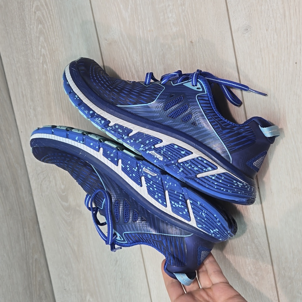 Hoka Men's Navy and Teal Athletic Running Shoes - Picture 9 of 12